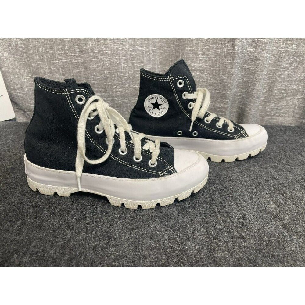 Converse Chuck Taylor All Star Lugged High Black White Platform Womens Sneaker 6
